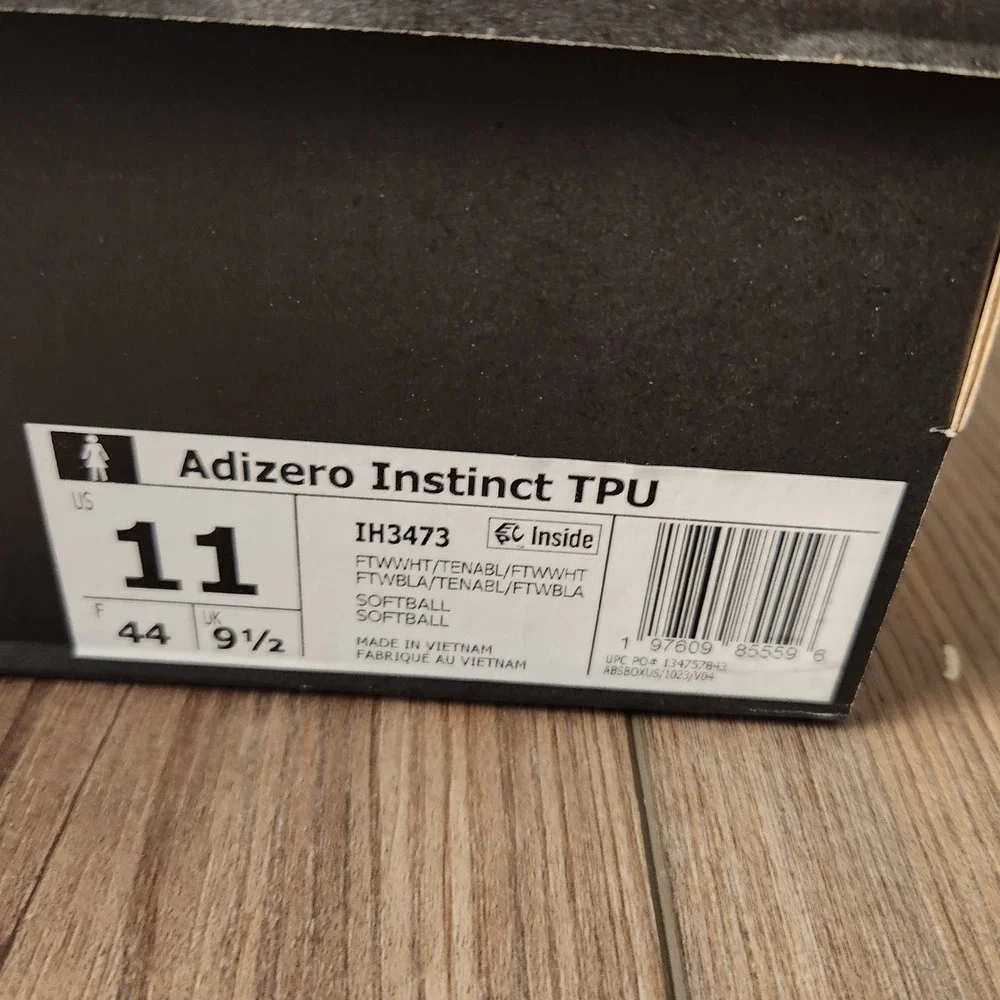 Adidas‎ Adizero Instinct TPU Softball Cleats Mens 11 White Blue IH3473 Low Top